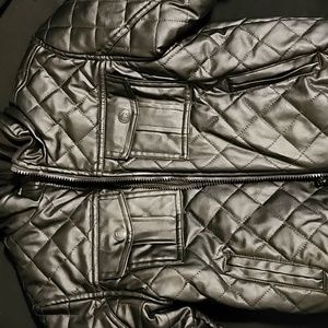 Kids quilted black leather PellePelle jacket